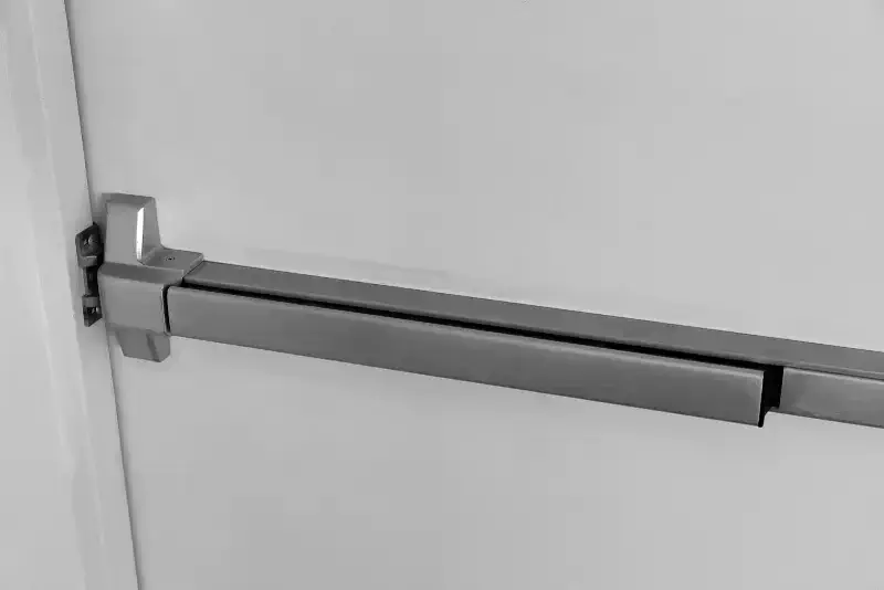 Exit device installation by Locksmith On Demand – A commercial door with a panic bar exit device installed for safety and compliance.