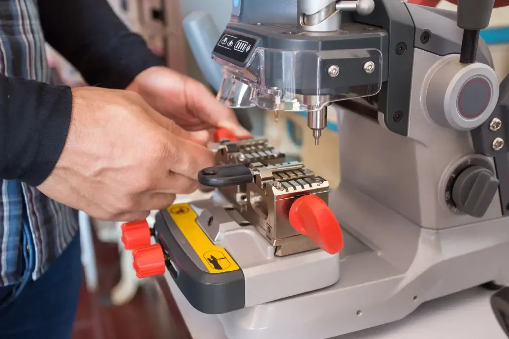 Professional duplicating a key with an advanced key cutting machine – Locksmith On Demand