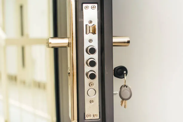 Imgi 25 Safety Lock Door Stock Photo
